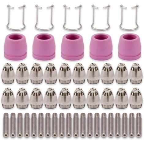 SG-55 AG-60 WSD-60 50 piezas boquillas de corte de plasma consumibles para antorcha de corte electrodos juego de boquillas de corte accesorios para antorcha de soldadura (1/4)