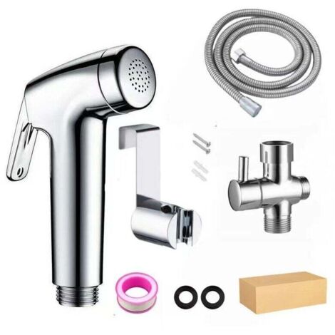 Conjunto sanitario + grifo tres vías pistola simple 1/2 cromado conjunto pistola baño (1/3)