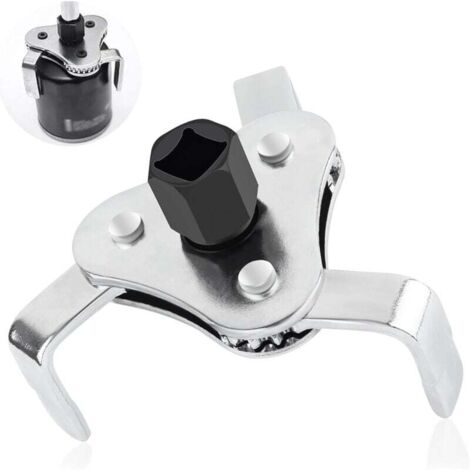 Llave autoajustable para filtro de aceite de motor, para desmontar el filtro de aceite, ajustable, 3 mordazas, diámetro 60 mm - 110 mm, color negro (1/4)