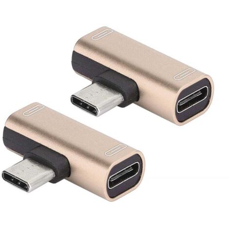 Distribuidor convertidor tipo C de 2 piezas, adaptador de cargador de audio USB para auriculares 2 en 1, dorado (dorado) (1/4)