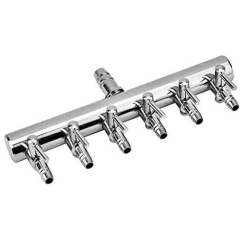 Distribuidor de flujo de aire para acuarios, válvula de control de aire para acuarios, distribuidor de oxígeno de acero inoxidable para acuarios, accesorios para bombas de aire para acuarios (1/4)