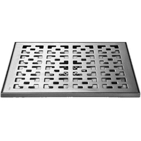 Desagüe de ducha cuadrado cepillado, desagüe de suelo de acero inoxidable con rejilla extraíble, filtro de pelo, desagüe de ducha de baño, tapa de sifón, 20 x 20 cm (1/4)