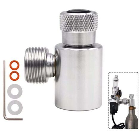 Adaptador de llenado de gas de soda metálico W21.8-14 a Tr21-4, kit de conector adaptador de estufa de gas inerte de CO2 para acuario casero de Sochi (1/4)