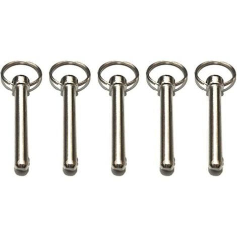 Paquete de 10 pasadores de liberación rápida, 8 mm, pasador de bloqueo con extremo de bola con resorte, accesorios de bloqueo, hardware marino, pasador de capota bimini, diámetro 8 mm, longitud total (1/4)