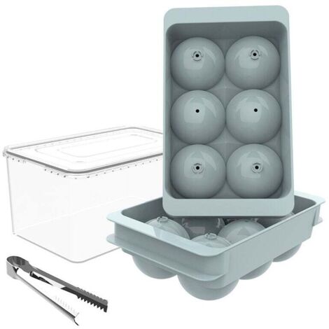 Bandejas de cubitos de hielo grandes, bandejas para whisky, moldes redondos grandes para congelar, cócteles de whisky y bourbon (1,9 pulgadas x 6) (1/4)