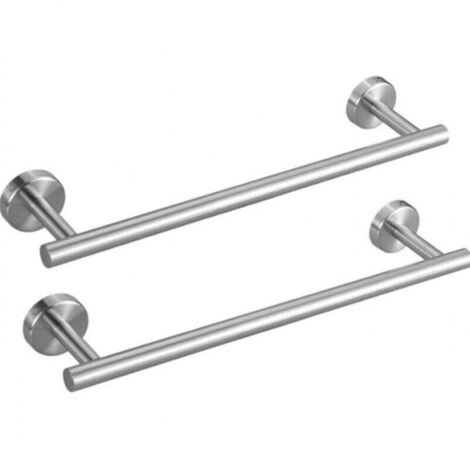Pack de 2 toalleros de baño de acero inoxidable cepillado de 40 cm, para montaje en pared, organizador cepillado (1/4)