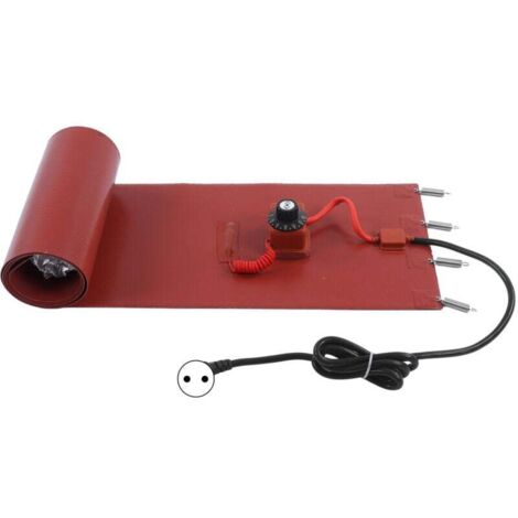 Manta eléctrica de caucho de silicona para bidón de aceite de 200 L, calentador de rodillo metálico de 2000 W, calentador de rodillo de aceite de silicona con termostato de 30-150 °C (250 mm x 1740 mm (1/4)