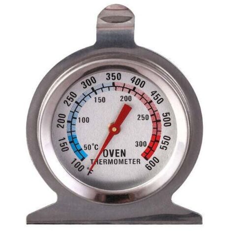 Termómetro de horno 50–300 °C/100–600 °F, termómetro de cocina de acero inoxidable para horno, parrilla, freidora, ahumador, lectura instantánea (1/4)