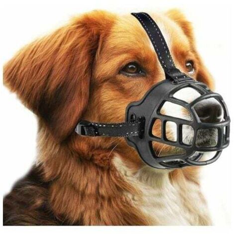 Museruola per cani, museruola per cani, museruola per cani piccoli, medi e grandi con cinghie regolabili (taglia 1, nera) (1/4)