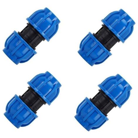 Accesorios para tuberías de agua, conector recto de plástico PE de 32 mm a 32 mm, adaptador para tuberías de agua, accesorios para tuberías de PPR, PE y PVC (1/4)