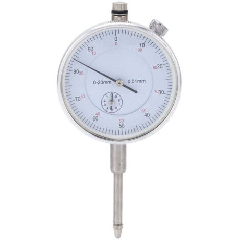 Indicador de prueba de cuadrante mecánico de alta precisión con puntero para instrumentos de medición de 0 a 20 mm (1/4)