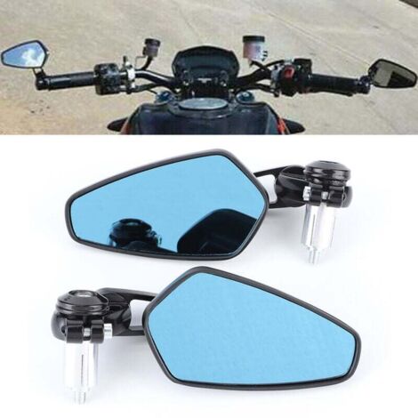 espejos retrovisores universales para manillar de 7/8" antideslumbrantes y ajustables a 180 grados para motocicleta. (1/4)