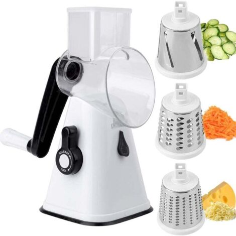 Procesador de alimentos, cortador de verduras y zanahorias, cortador redondo, rallador de queso y papas, procesador de alimentos, tolva, cocina, herramienta de cocina, herramienta multifuncional. (1/4)