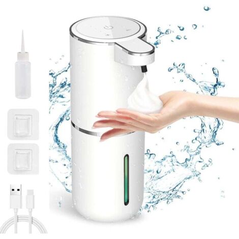 Dispensador automático de jabón, 380 ml, carga USB, resistente al agua IPX5, para cocina y baño. (1/4)