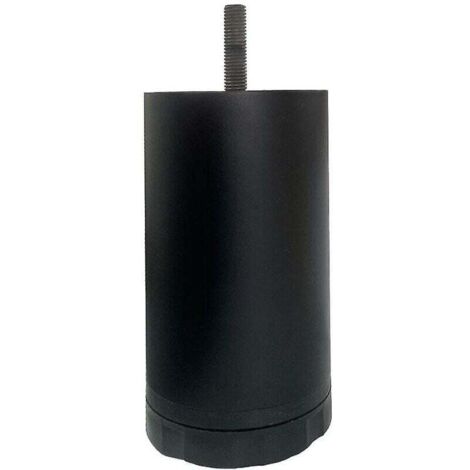 Gamba per mobili regolabile nera rotonda in acciaio 12 cm (M8) (1 pezzo) nera (1/4)