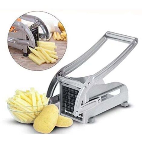 Cortador de patatas de acero inoxidable. Cortador de patatas profesional, manual, para verduras, patatas fritas, pepinos y verduras. Fokcalgary. (1/4)