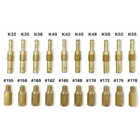 Kit de carburador principal de 20 piezas para PWK Keihin OKO CVK PWM, que incluye 10 surtidores principales de carburador y 10 surtidores de baja velocidad, apertura principal 155-178, apertura de ral (1/4)