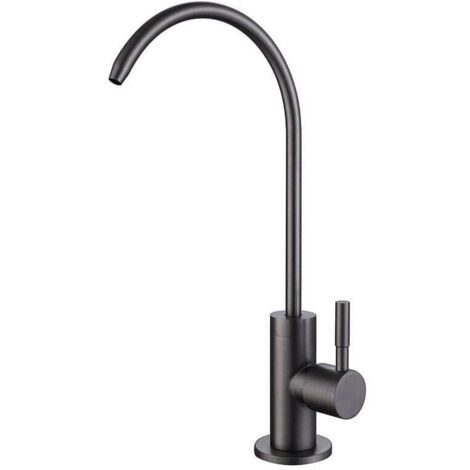 Grifo de cocina, grifo de agua potable 100% libre de plomo, sin espacio de aire, material de trefilado fabricado en acero inoxidable 304 (1/4)
