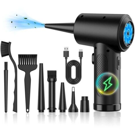 Soplador de aire comprimido, soplador de PC, potentes plumeros eléctricos, plumero de aire comprimido, plumero eléctrico para PC, plumero con luz LED para limpieza de PC, XXW hogar (1/4)
