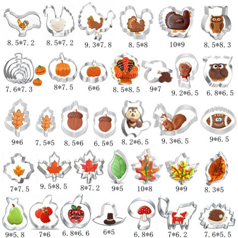 Moldes: Erizo, Hoja de arce, Hoja de arce 04, Búho, Seta, Calabaza grande, Ardilla, Hoja de roble, Bellota (1/3)
