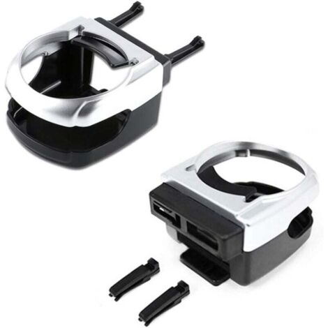 Juego de 2 portavasos para coche, universales y ajustables, multifuncionales, compatibles con la mayoría de las rejillas de ventilación del coche. (1/4)
