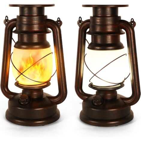 Farol solar para exteriores, 2 unidades, lámpara solar de tormenta, farol solar para jardín, lámpara LED de tormenta, dos modos de iluminación, farol decorativo impermeable para porche, terraza, patio (1/4)