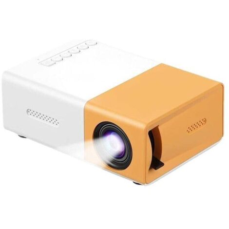 Miniproyector portátil Full HD 1080p con mando a distancia, compatible con HDMI/audio/tableta/PC/USB, amarillo XXW