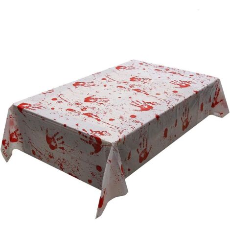 Mantel de Halloween, Mantel sangriento, Decoración para fiestas de Halloween, Mantel sangriento para decoración de fiestas de Halloween en interiores/exteriores (130 × 260 cm) (1/4)