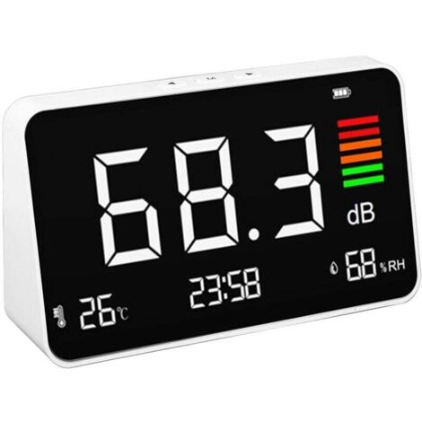 Medidor de nivel de sonido digital 3 en 1 con pantalla LED para temperatura y humedad, ideal para el hogar, dormitorio, biblioteca y oficina XXW (1/4)