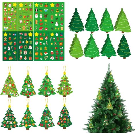 Manualidades navideñas con pegatinas decorativas interactivas Árbol de Navidad para el hogar, el aula, el apartamento, niños pequeños, bebés y niños de 3 años (1/4)