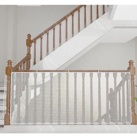 Red de seguridad infantil, red de seguridad para bebés para balcón y escaleras, 300 x 90 cm, valla de escalera resistente y ajustable.
