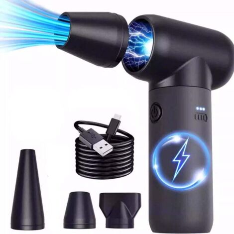 Soplador de aire, 3 velocidades, 180.000 RPM. Potente soplador eléctrico de aire comprimido, recargable por USB, para limpiar ordenadores, hogares, mascotas, coches y sofás. XXW (1/4)