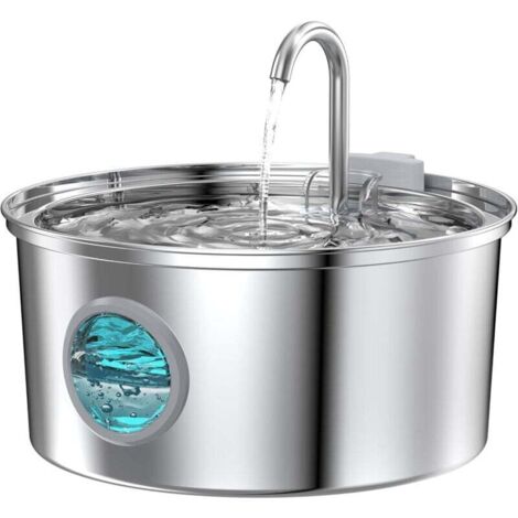 Fuente para gatos de acero inoxidable: Fuente para gatos - 3,2 litros - Apta para gatos, perros y otras mascotas - XXW