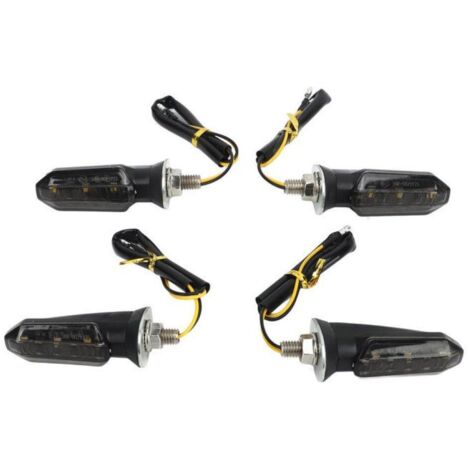 Juego de 4 miniintermitentes LED para motocicleta, indicadores delanteros y traseros, impermeables, universales, para scooters de playa, 12 V (1/4)