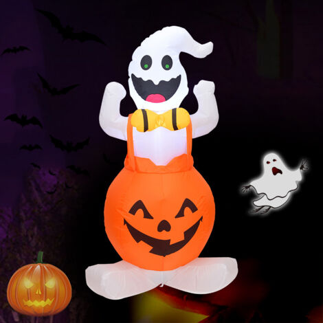 Modelo inflable de calabaza de Halloween, correa de 1,2 m, fantasma de calabaza, decoración de Halloween, modelo inflable de fantasma para festivales (1/4)