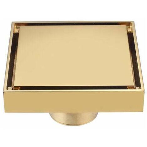 Desagüe de suelo cuadrado - Oro cepillado - (1/3)
