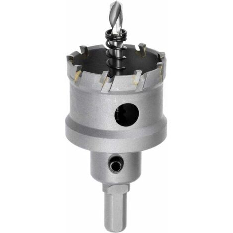 Sierra de corona de carburo, sierra de corona TCT de 42 mm para chapa de acero inoxidable de 5 mm (1/4)