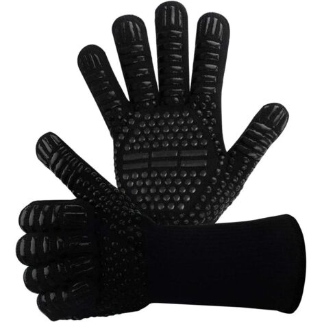 Guantes de silicona antideslizantes para barbacoa EN407 para barbacoa, horno, horno, guantes de cocina resistentes al calor, guantes para chimenea, guantes para chimenea, guantes para chimenea hasta 8 (1/5)