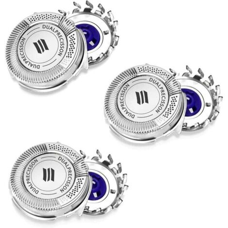 - Pack de 3 cuchillas para cabezal de afeitadora eléctrica para hombre, compatibles con Philips HQ8 PT720 PT725 PT815 PT860 AT890 AT899 AT750, cabezales de afeitado de repuesto, piezas de corte para a