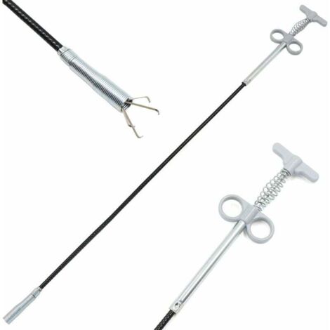 Alicates de garra flexibles para limpieza de tuberías, herramienta de agarre (sistema de presión de resorte), 4 garras, herramienta multifuncional para fregadero de cocina y baño - 90 cm (1 unidad) - (1/4)