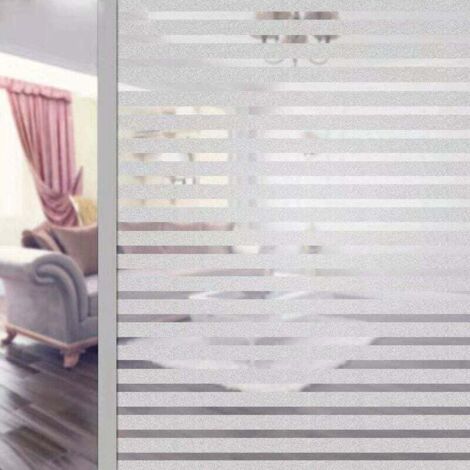 Película de privacidad opaca autoadhesiva para ventanas, película de vidrio esmerilado resistente a los rayos UV para baño u oficina (rayones, 45 x 400 cm) - Fei Yu (1/4)