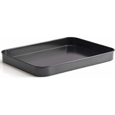 Mini bandeja de horno de acero inoxidable - Bandeja de horno pequeña - Rectangular - Para hornear, cocinar y servir - 24,6 x 18,8 x 2,3 cm (1/4)