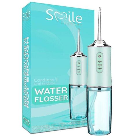 Irrigador bucal Waterpik, limpiador de hilo dental portátil, dientes más sanos y blancos.