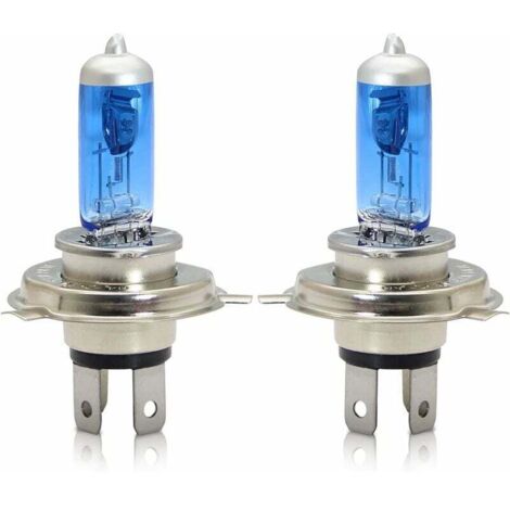 Faros halógenos H4 P43t 60/55 W 5000 K blanco cálido, luz de carretera/luz de cruce, 12 V, para coche y motocicleta, 2 unidades