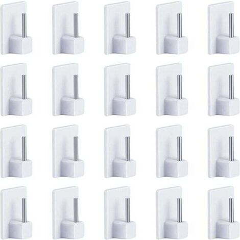 Ganchos de posicionamiento para cortinas venecianas, juego de 20 piezas, ganchos fijos blancos, sin clavos, accesorios (1/4)