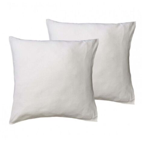 Juego de 2 protectores de almohada blancos 100% algodón - 65x65 cm - Blanco (1/2)