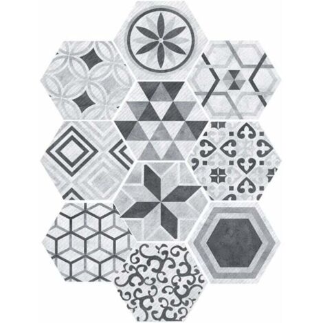 Pegatinas hexagonales de estilo industrial, antideslizantes, autoadhesivas y extraíbles para pared - Fei Yu (1/4)