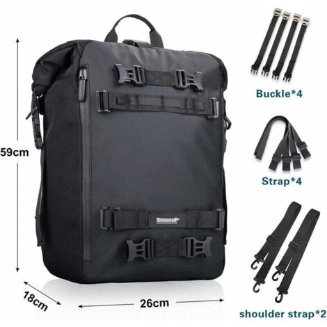 Bolsa multifuncional para motocicleta, 20 l, alforjas, portaequipajes, bolsa trasera, color negro - Fei Yu