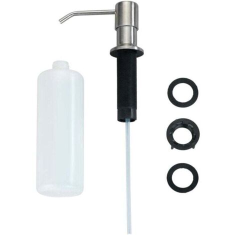 Dispensador de jabón empotrable Monti de 400 ml, rellenable, fácil instalación, grosor máximo del soporte: 60 mm, acero inoxidable y PP, 5,8 x 31 cm, color plata mate. (1/4)