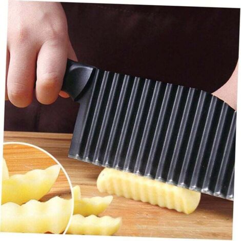 Cortador de patatas arrugadas, cortador de patatas fritas, cortador de patatas, cortador de verduras, cortador ondulado, 1 pieza (1/4)